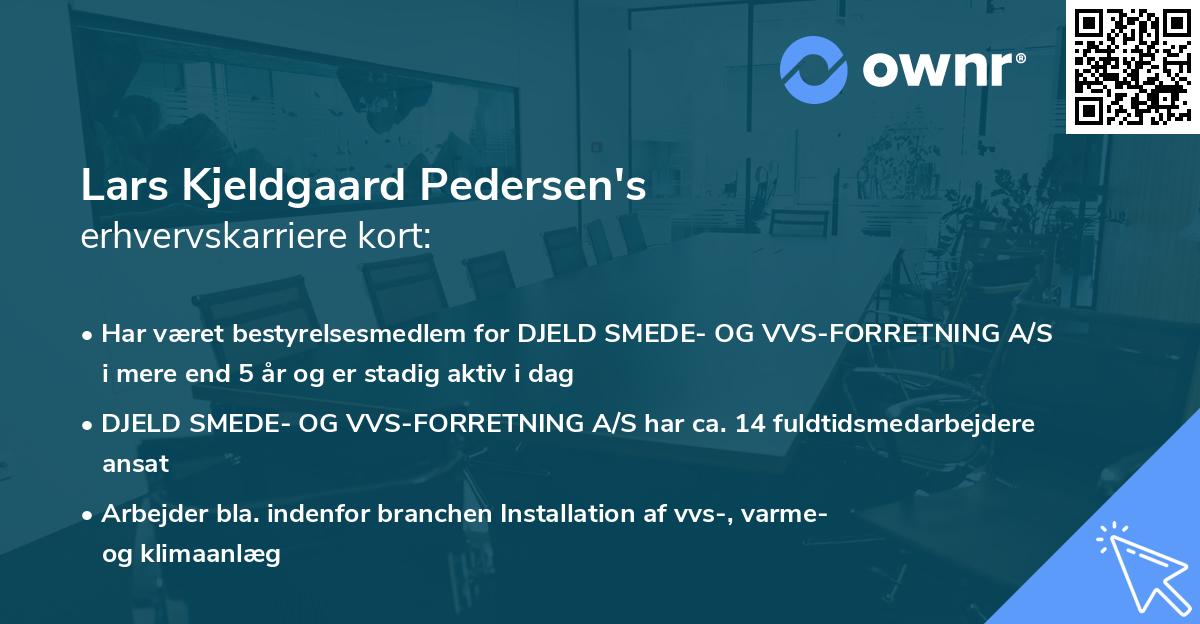 Lars Kjeldgaard Pedersen's erhvervskarriere kort