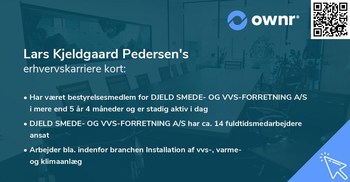 Lars Kjeldgaard Pedersen's erhvervskarriere kort