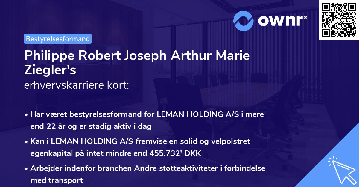Philippe Robert Joseph Arthur Marie Ziegler's erhvervskarriere kort