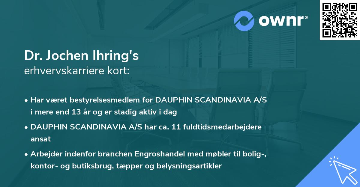 Dr. Jochen Ihring's erhvervskarriere kort