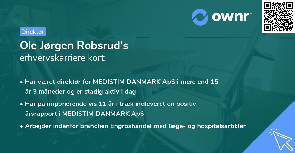 Ole Jørgen Robsrud's erhvervskarriere kort