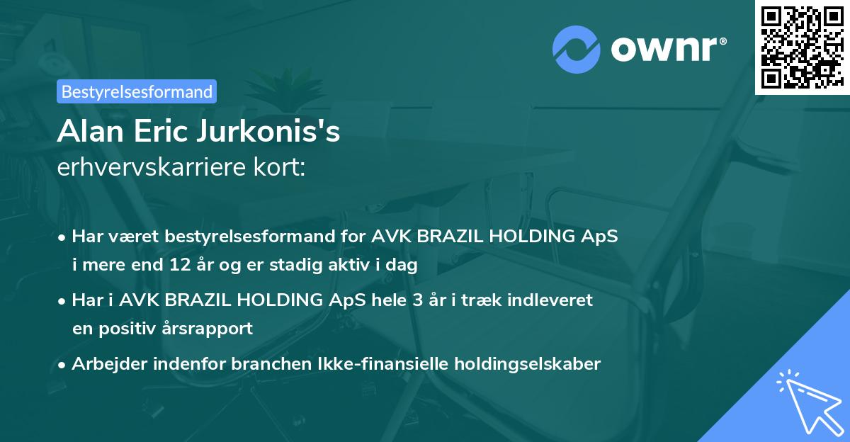 Alan Eric Jurkonis's erhvervskarriere kort