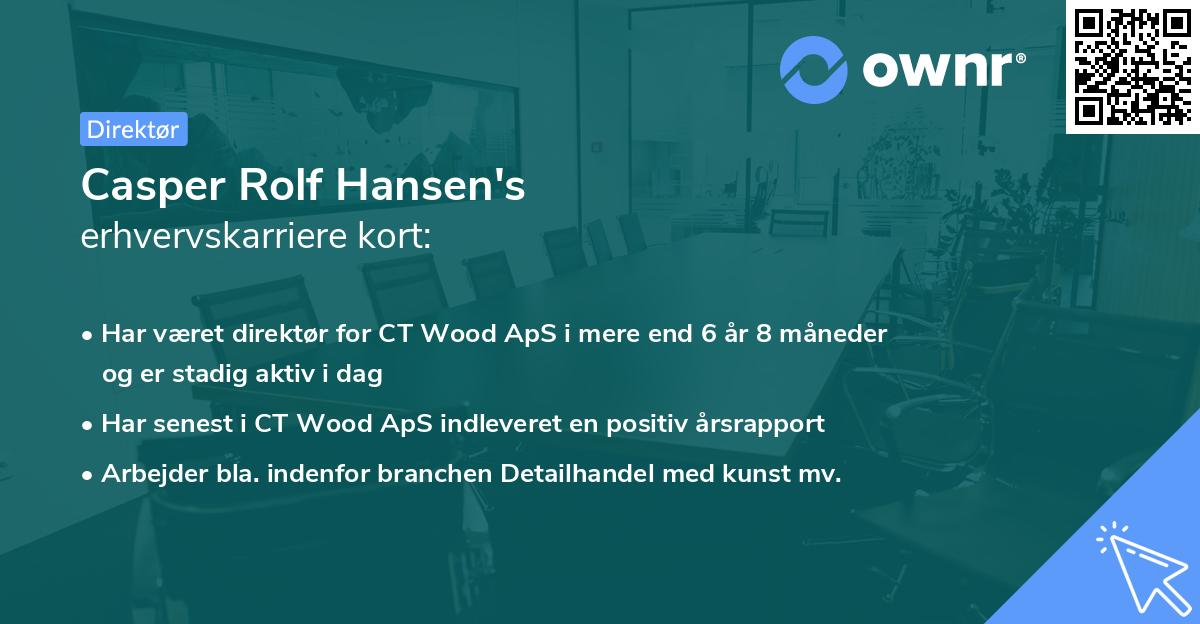 Casper Rolf Hansen's erhvervskarriere kort