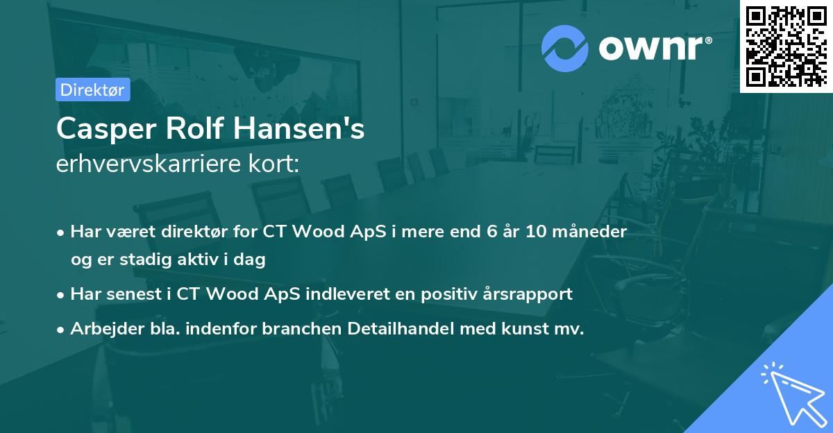 Casper Rolf Hansen's erhvervskarriere kort