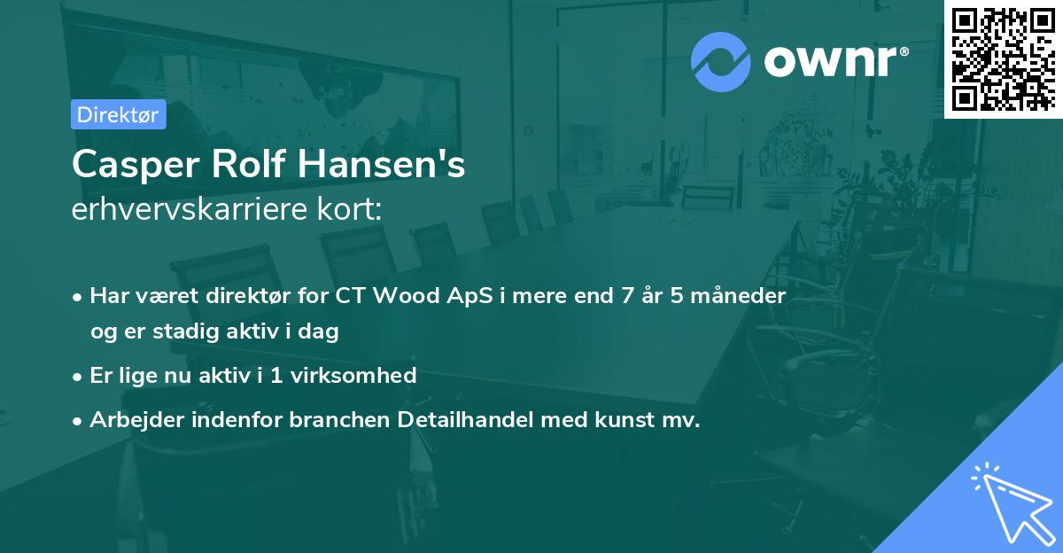 Casper Rolf Hansen's erhvervskarriere kort
