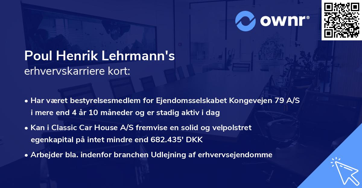 Poul Henrik Lehrmann's erhvervskarriere kort