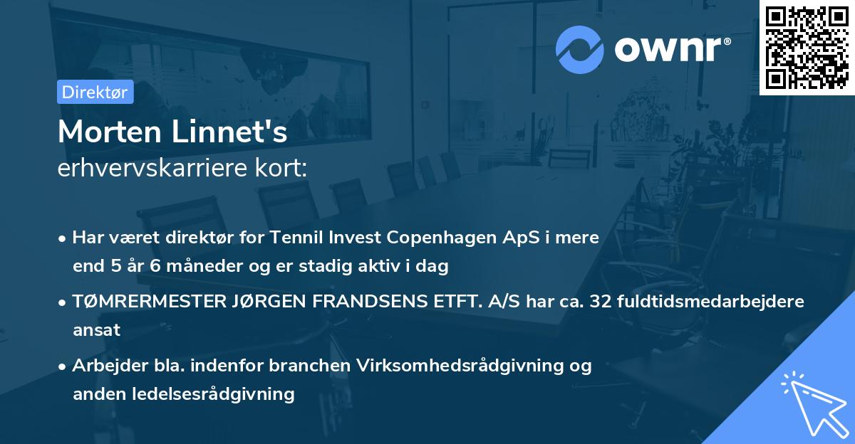 Morten Linnet's erhvervskarriere kort