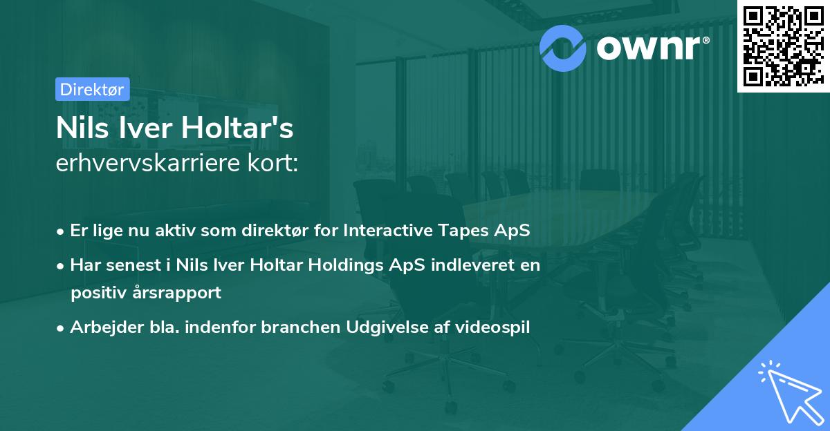 Nils Iver Holtar's erhvervskarriere kort