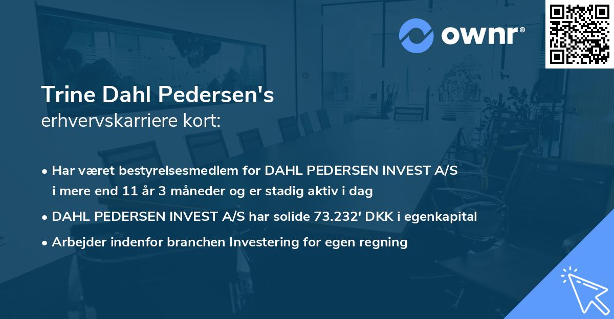 Trine Dahl Pedersen's erhvervskarriere kort