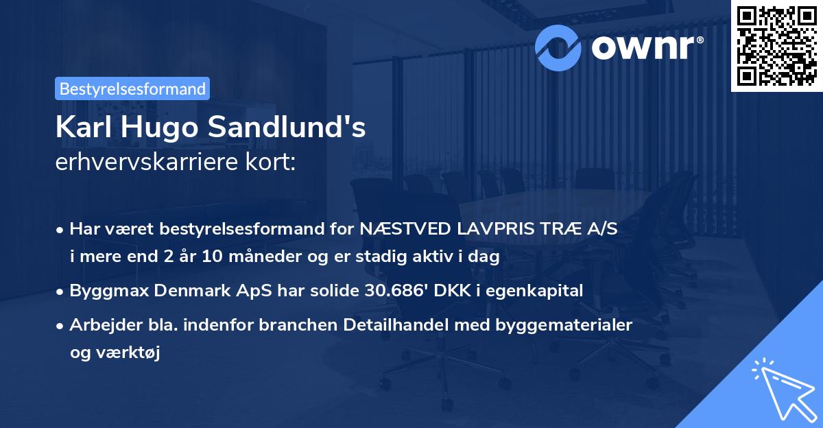 Karl Hugo Sandlund's erhvervskarriere kort