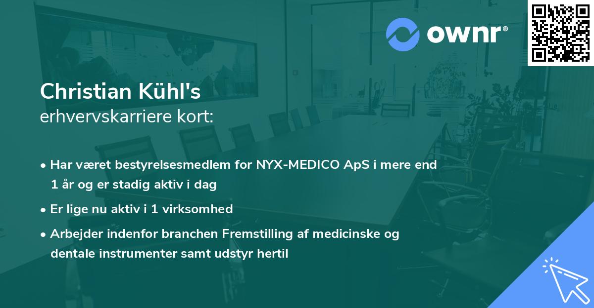 Christian Kühl's erhvervskarriere kort