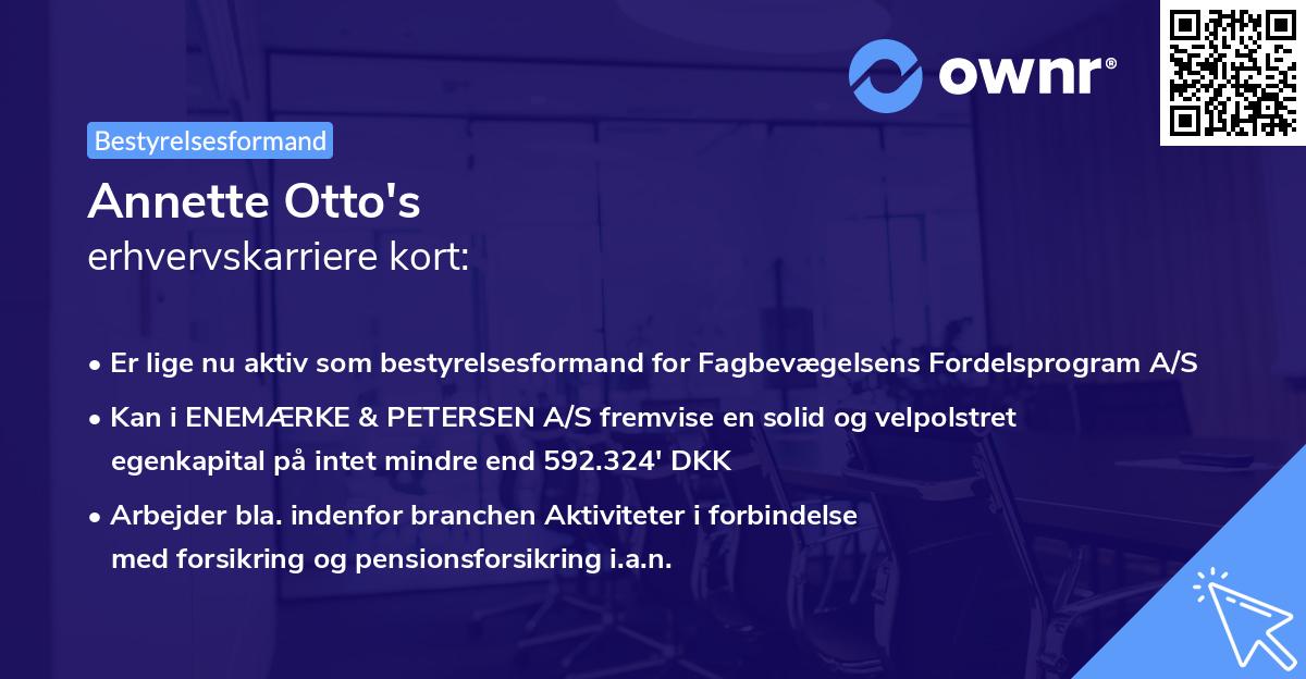 Annette Otto's erhvervskarriere kort