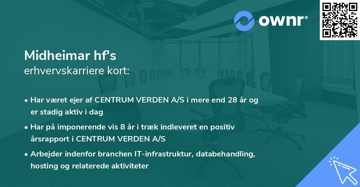 Midheimar hf's erhvervskarriere kort
