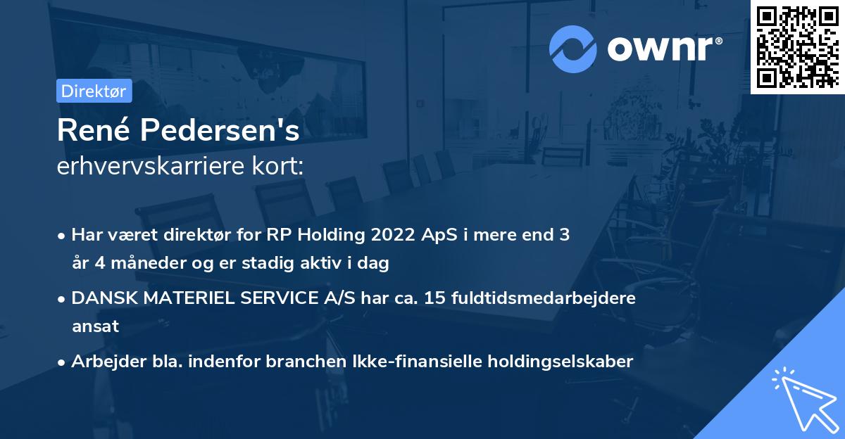 René Pedersen's erhvervskarriere kort
