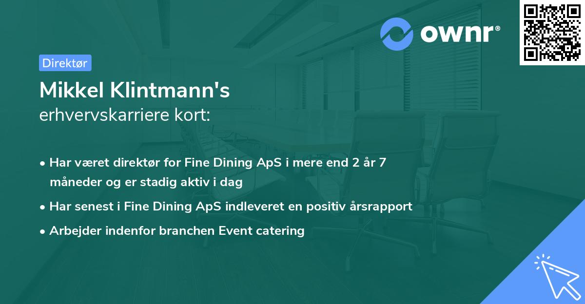 Mikkel Klintmann's erhvervskarriere kort