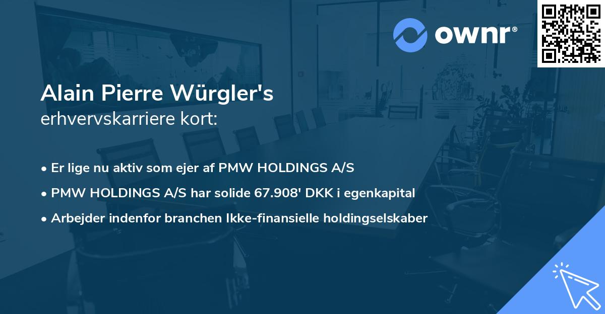 Alain Pierre Würgler's erhvervskarriere kort