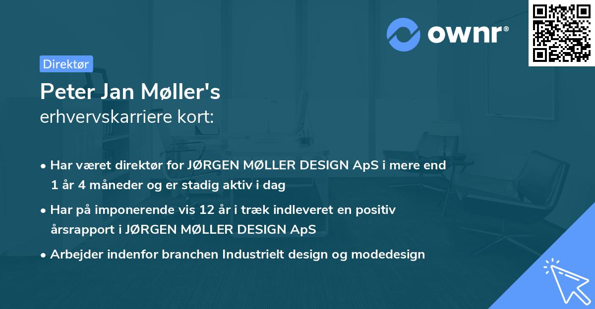 Peter Jan Møller's erhvervskarriere kort
