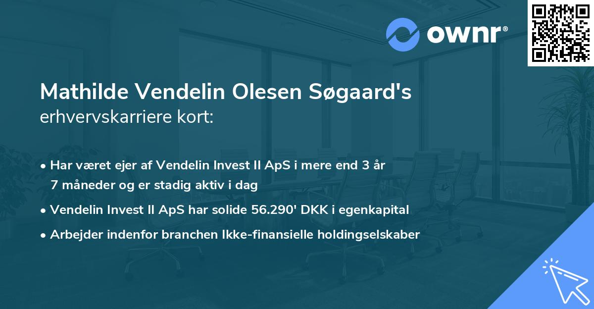Mathilde Vendelin Olesen Søgaard's erhvervskarriere kort