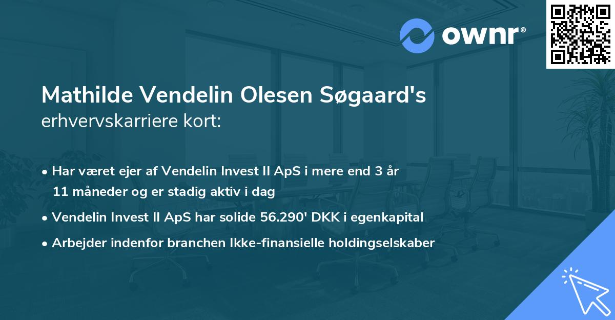 Mathilde Vendelin Olesen Søgaard's erhvervskarriere kort