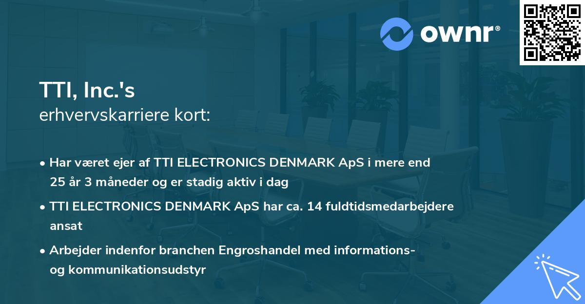 TTI, Inc.'s erhvervskarriere kort