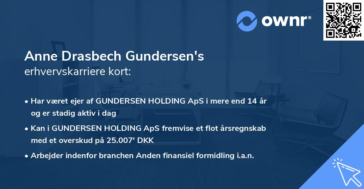 Anne Drasbech Gundersen's erhvervskarriere kort