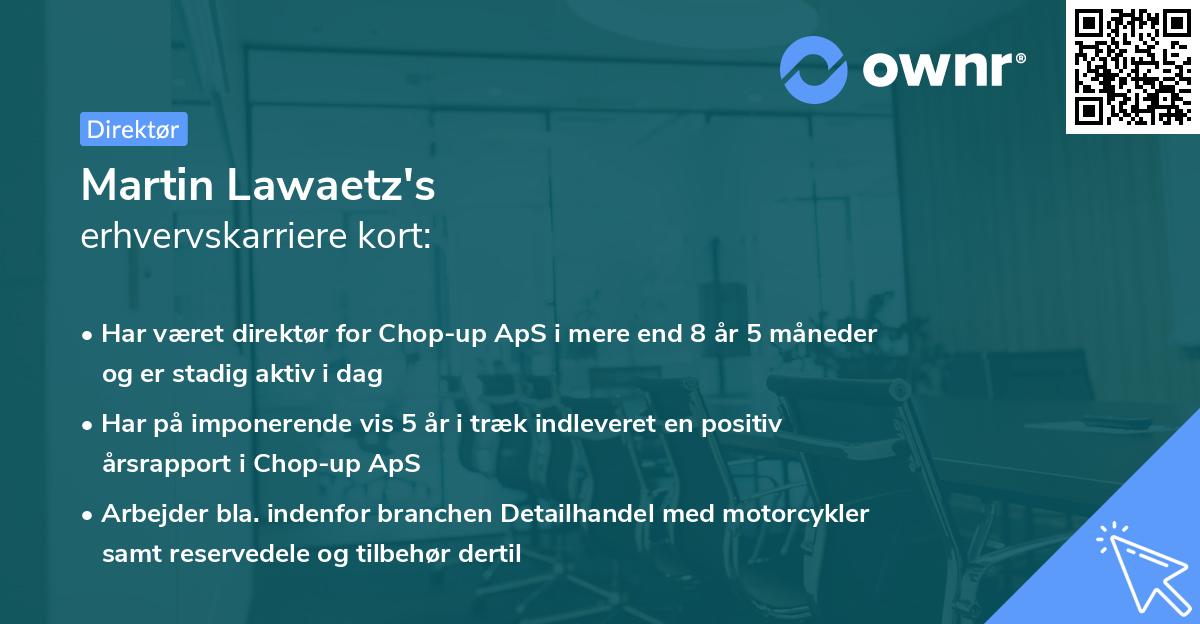 Martin Lawaetz's erhvervskarriere kort