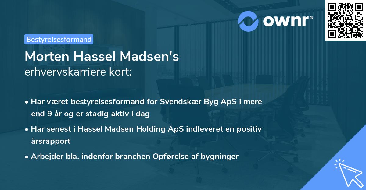 Morten Hassel Madsen's erhvervskarriere kort