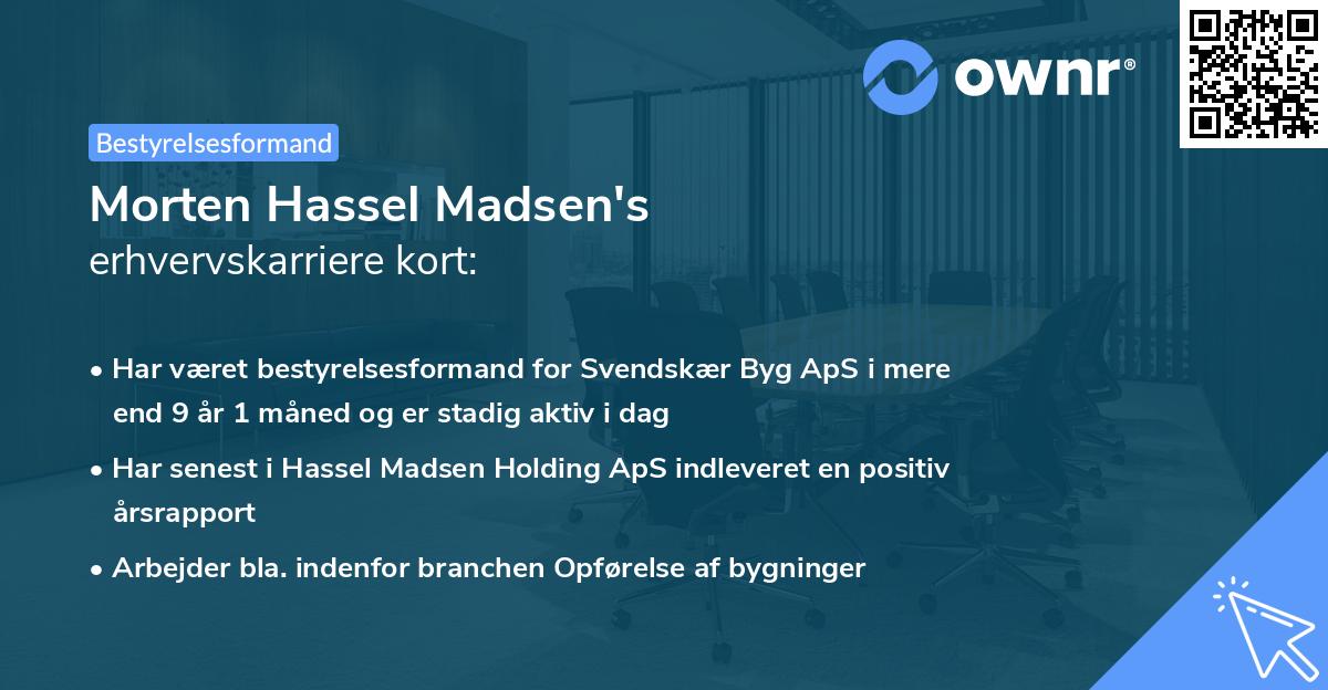 Morten Hassel Madsen's erhvervskarriere kort