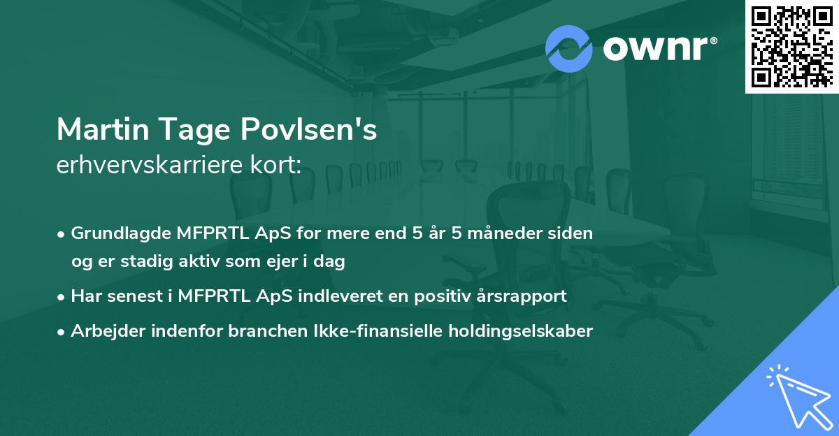 Martin Tage Povlsen's erhvervskarriere kort