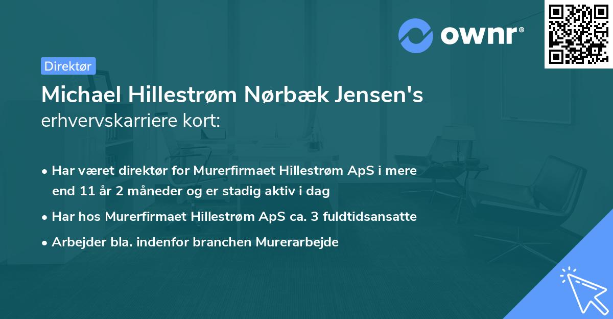 Michael Hillestrøm Nørbæk Jensen's erhvervskarriere kort
