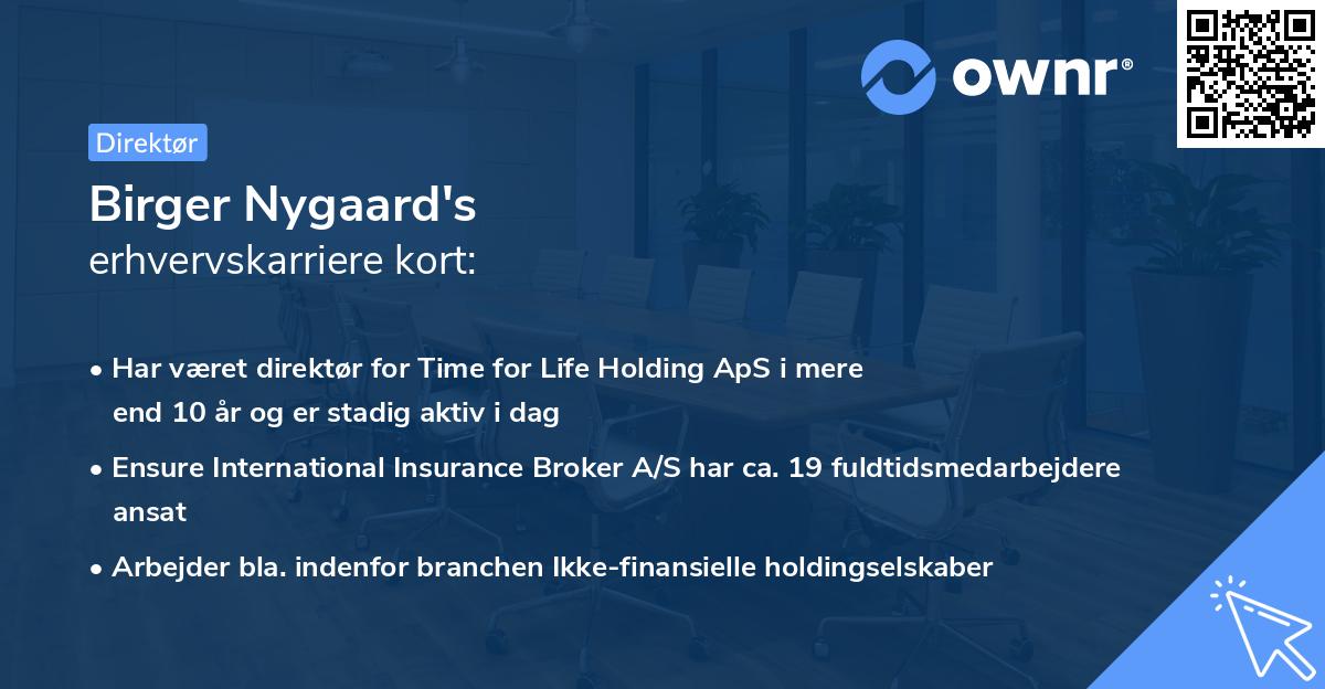 Birger Nygaard's erhvervskarriere kort