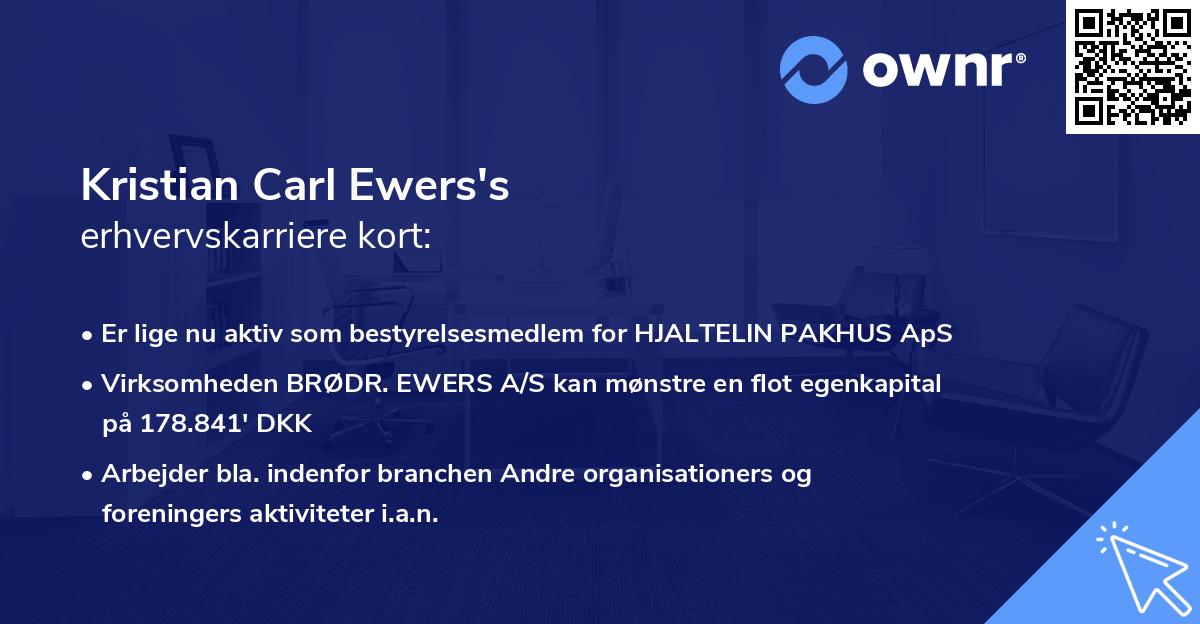 Kristian Carl Ewers's erhvervskarriere kort
