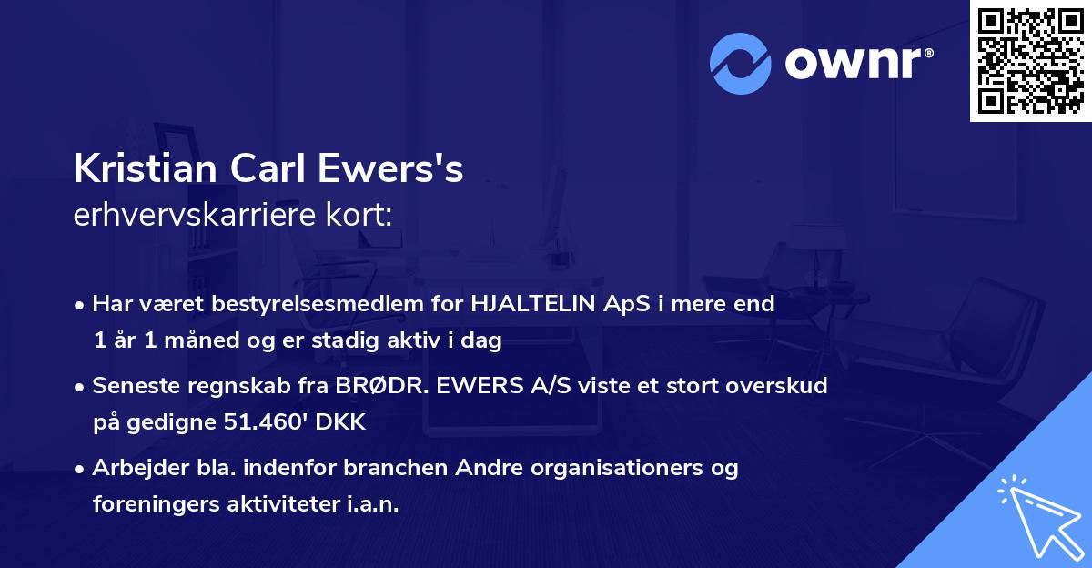 Kristian Carl Ewers's erhvervskarriere kort