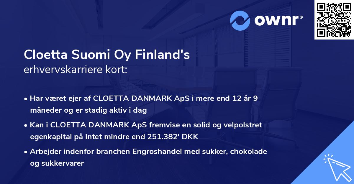 Cloetta Suomi Oy Finland's erhvervskarriere kort