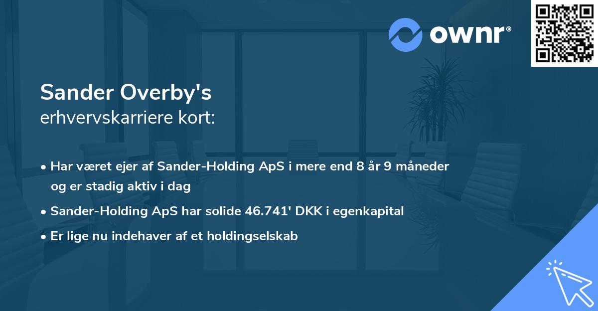 Sander Overby's erhvervskarriere kort