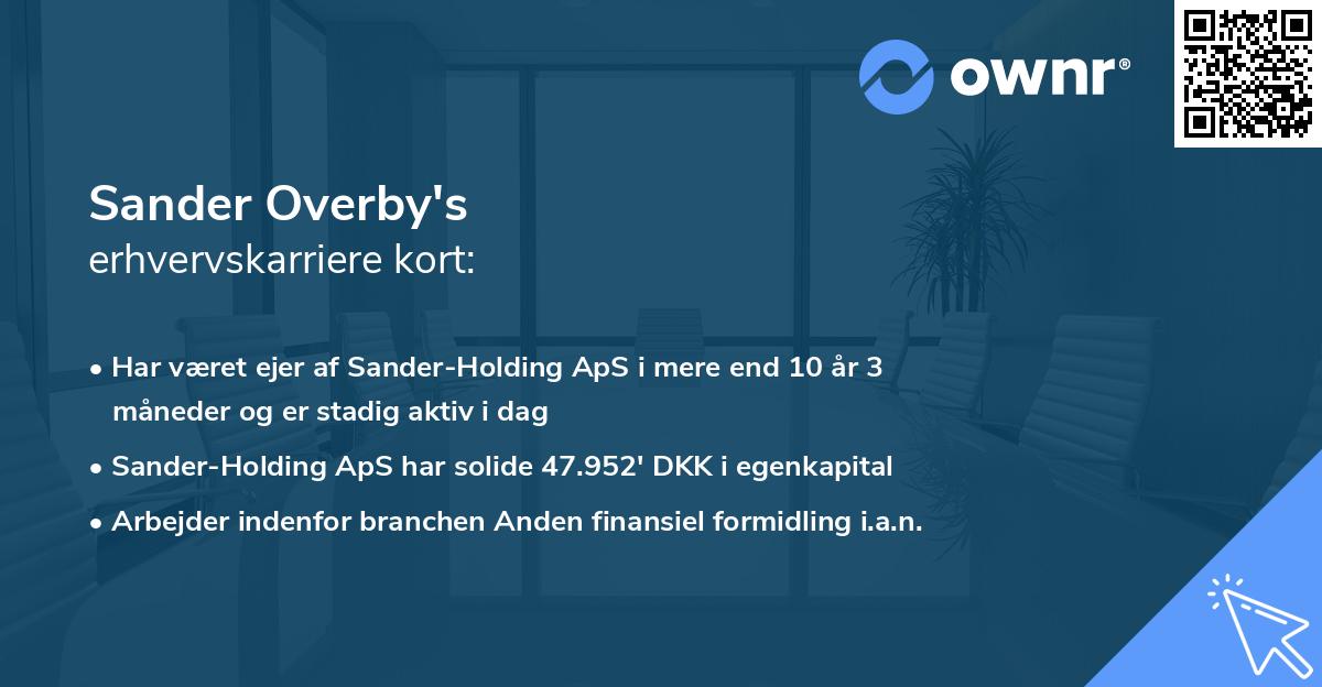 Sander Overby's erhvervskarriere kort