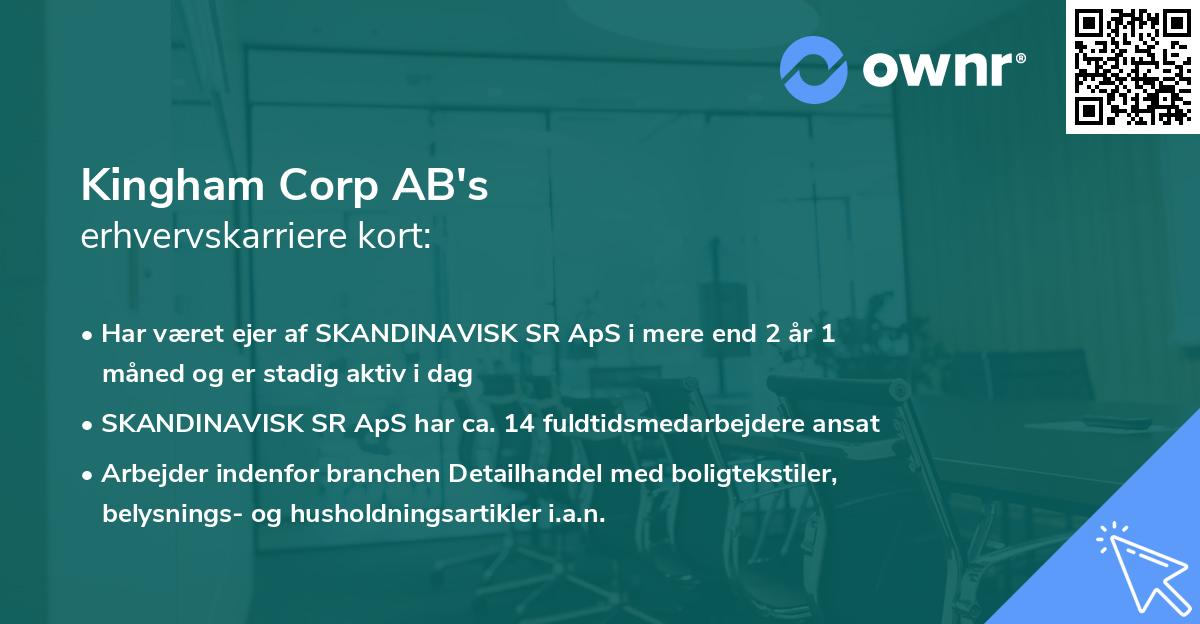 Kingham Corp AB's erhvervskarriere kort