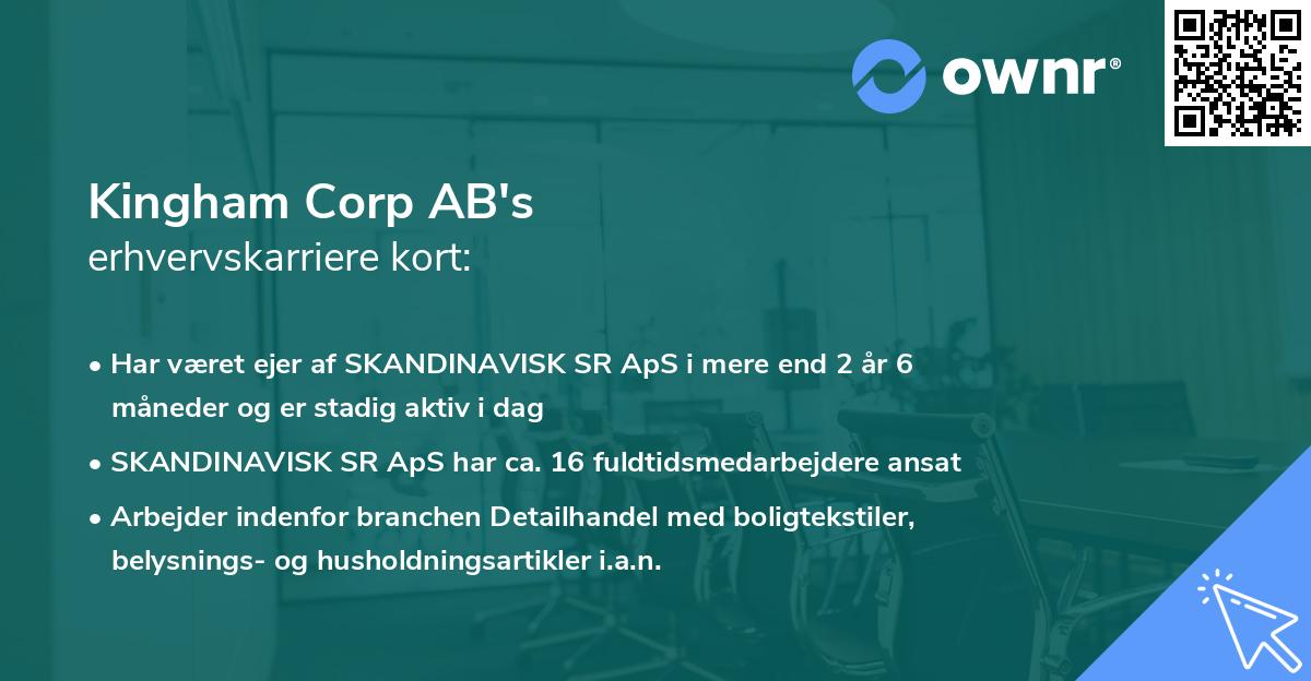 Kingham Corp AB's erhvervskarriere kort