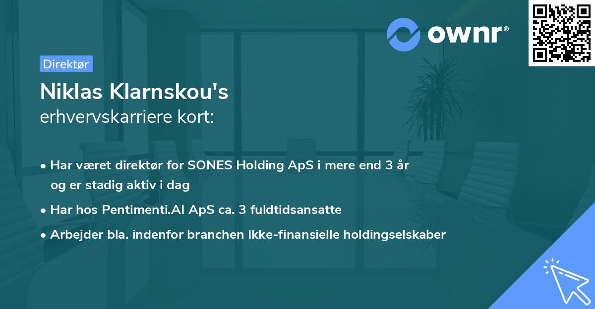 Niklas Klarnskou's erhvervskarriere kort