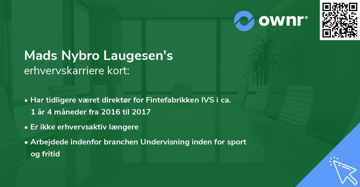 Mads Nybro Laugesen's erhvervskarriere kort