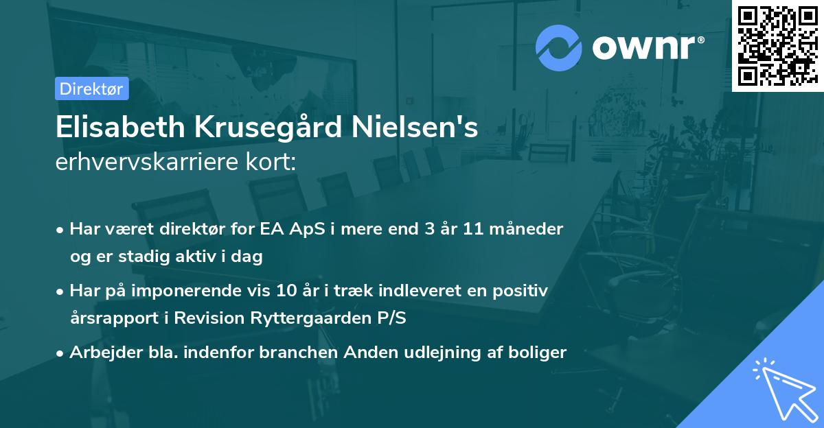Elisabeth Krusegård Nielsen's erhvervskarriere kort