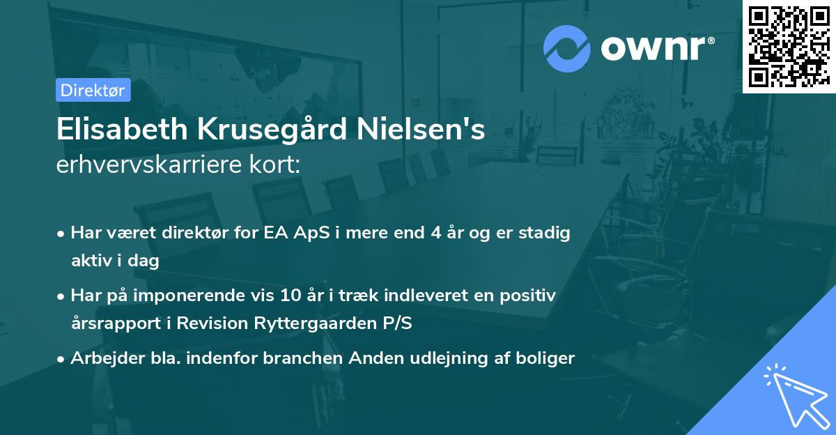 Elisabeth Krusegård Nielsen's erhvervskarriere kort