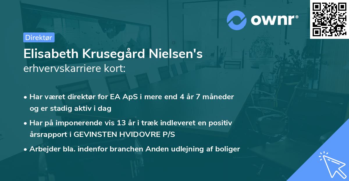 Elisabeth Krusegård Nielsen's erhvervskarriere kort