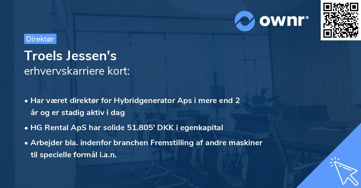 Troels Jessen's erhvervskarriere kort