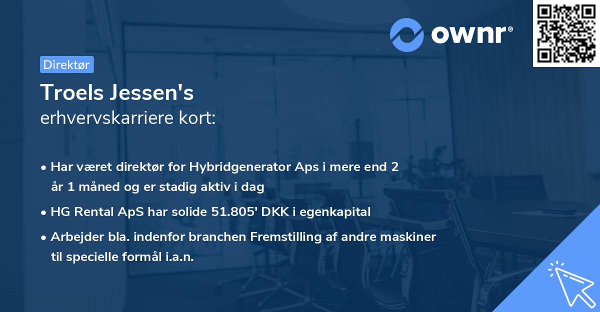 Troels Jessen's erhvervskarriere kort