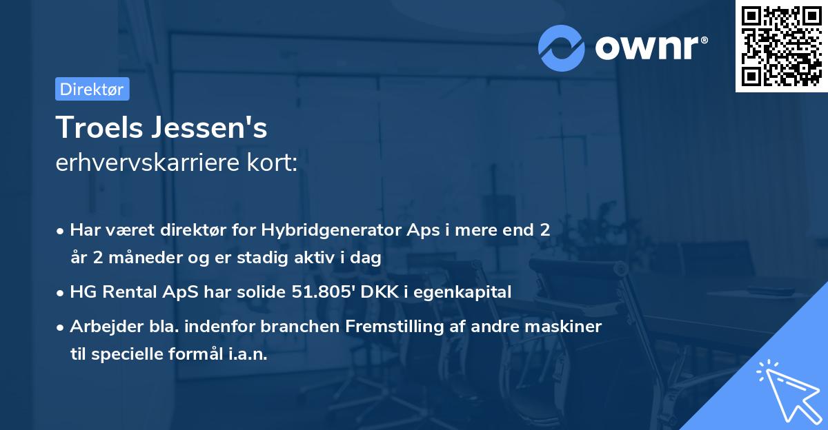 Troels Jessen's erhvervskarriere kort