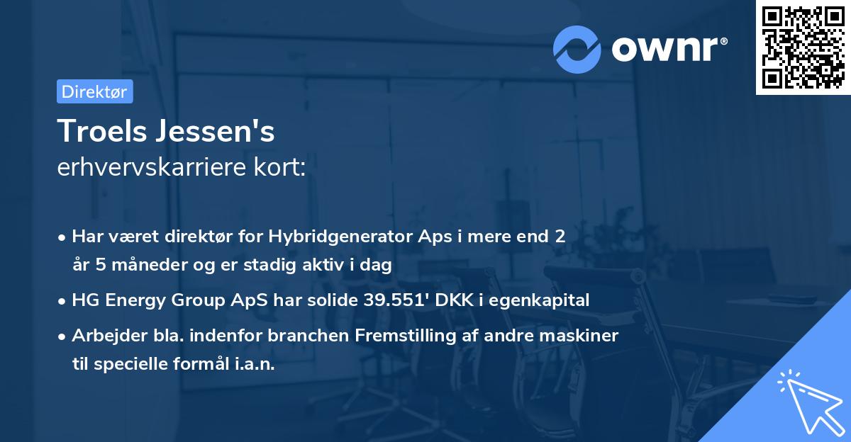 Troels Jessen's erhvervskarriere kort