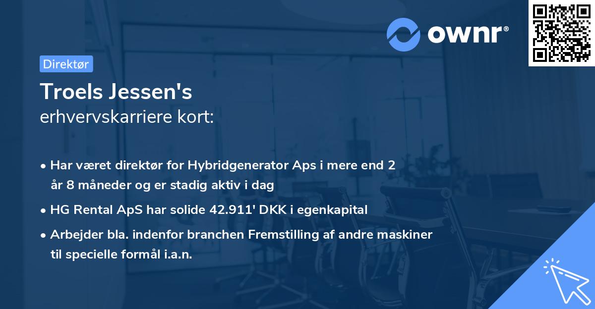 Troels Jessen's erhvervskarriere kort