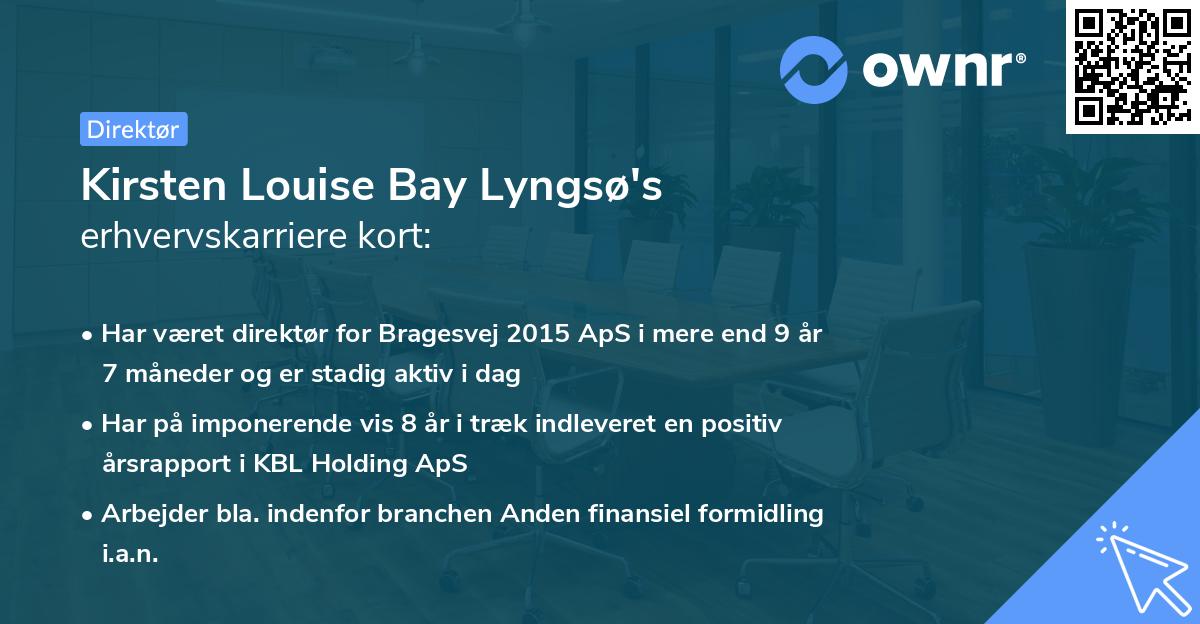 Kirsten Louise Bay Lyngsø's erhvervskarriere kort
