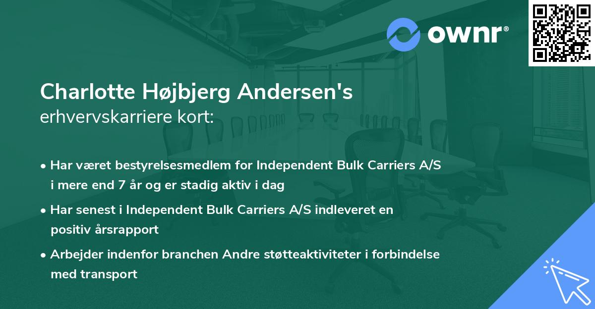 Charlotte Højbjerg Andersen's erhvervskarriere kort